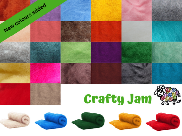 Carded Batts - Individual colours - Fast Felting - Bulk Buy