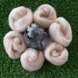 Felting Wool- Pink flesh tones and Whiskers mix