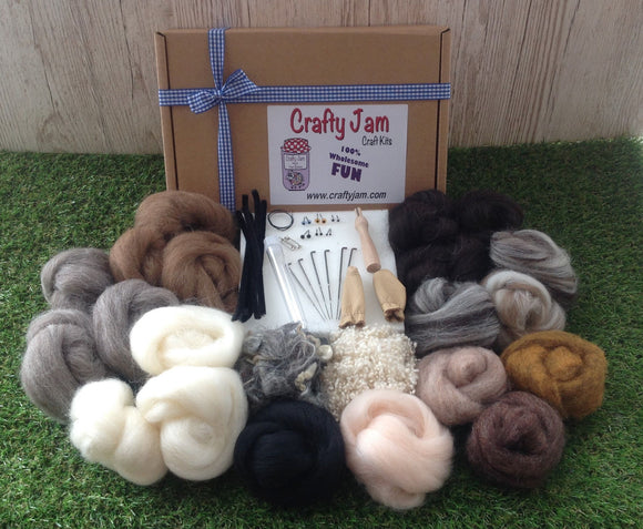 Natural 3D Animal Needle Felting & Textures Starter Kit -Boxed