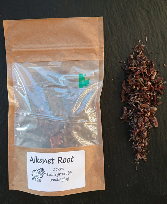 Alkanet Root Natural Dye Fabrics Grey Purple Green, reds