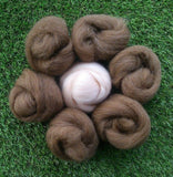 Felting Wool - Natural Brown and Flesh pink