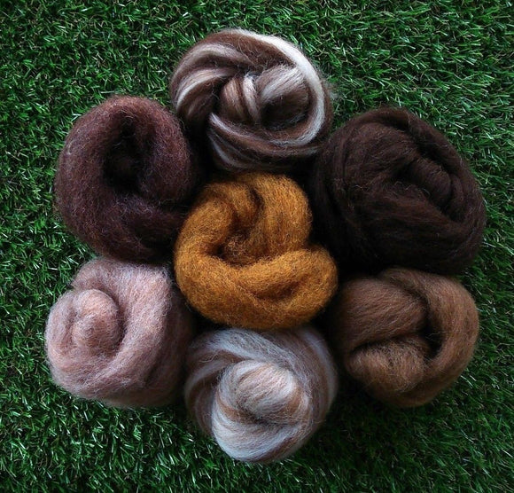 Felting Wool - Brown tones