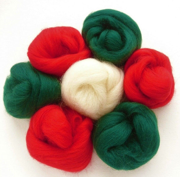 Felting Wool - Christmas shades