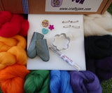 Spring Flower Brooch & Patch Needle Felting Kit - Boxed
