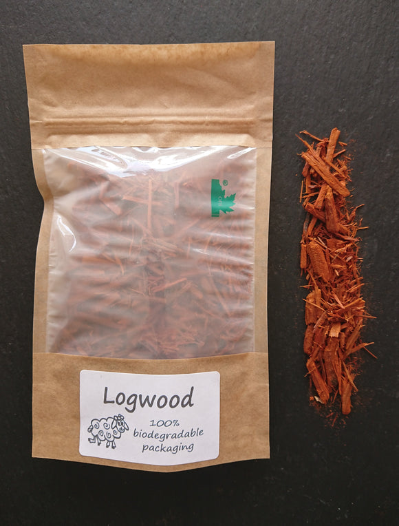 Natural  Logwood Heartwood Chips (Haematoxylon campechianum) Purples, Black Yellows