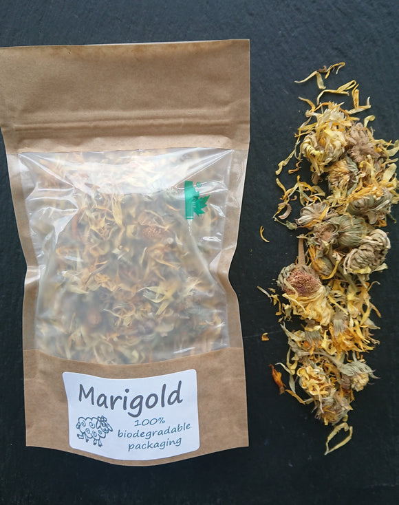 Natural Marigold Flowers Yellows & Greens