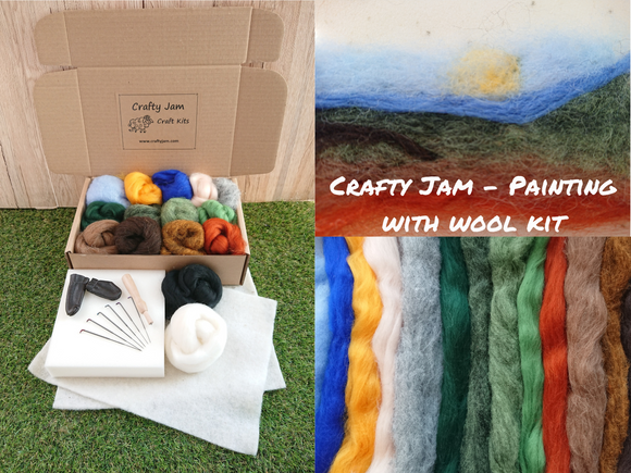 Painting with Wool, Needle Felting 2D Nature Landscape Starter Kit