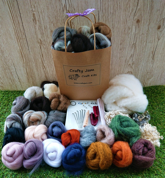 Natural 3D Animal Needle Felting Bumper Starter Kit