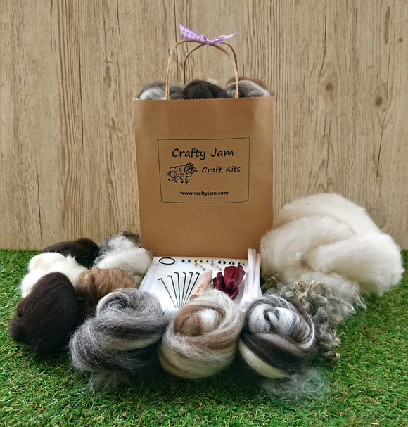 Natural 3D Animal Needle Felting Starter Kit